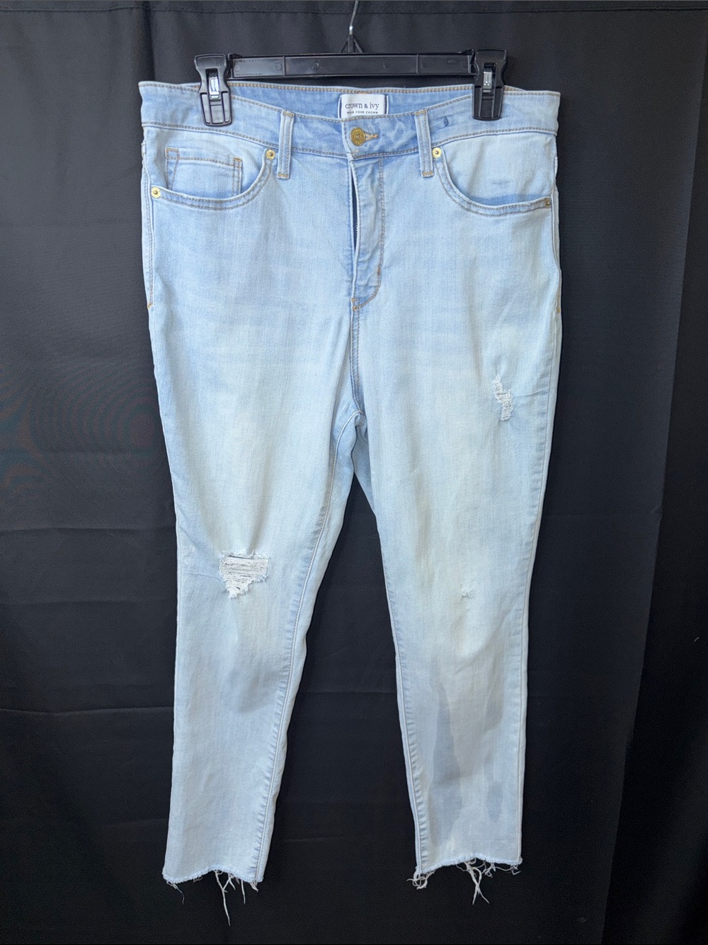Crown & ivy Light Blue ripped Jeans High Waisted